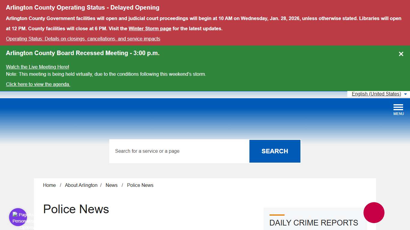 Police News – Official Website of Arlington County Virginia Government
